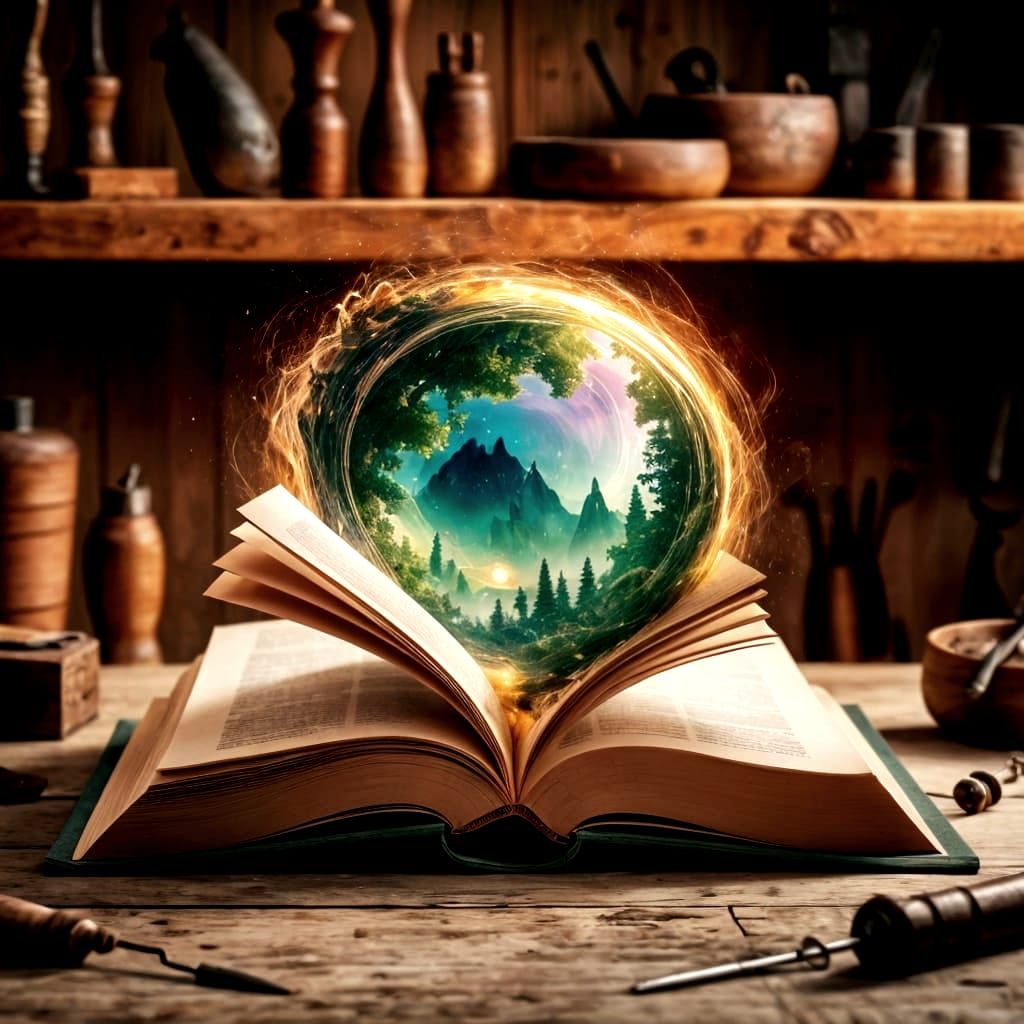 Open Book Portal to Another World in Workshop