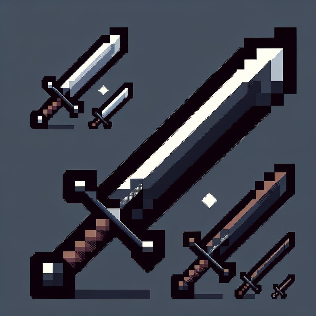 Pixel Art Falchion Sword Game Icon