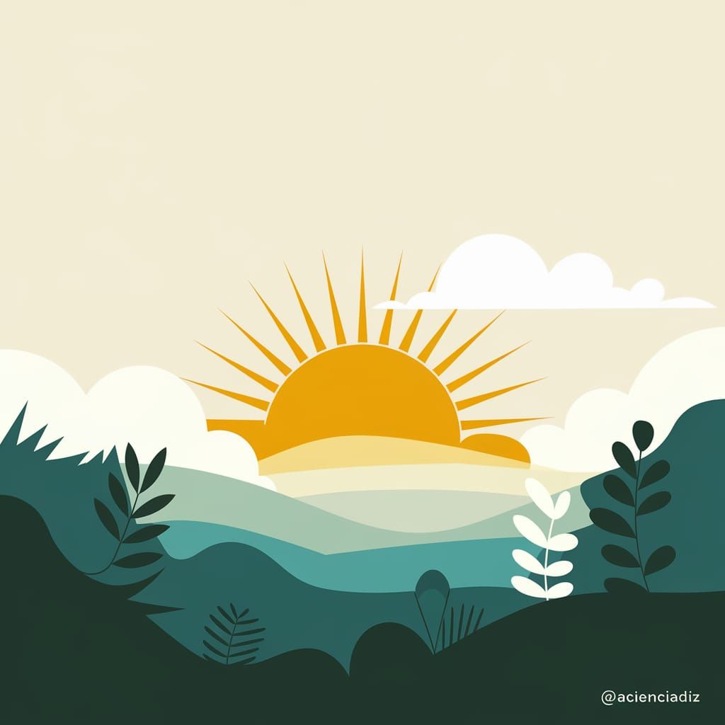 Minimalist Sunrise Illustration for Social Media