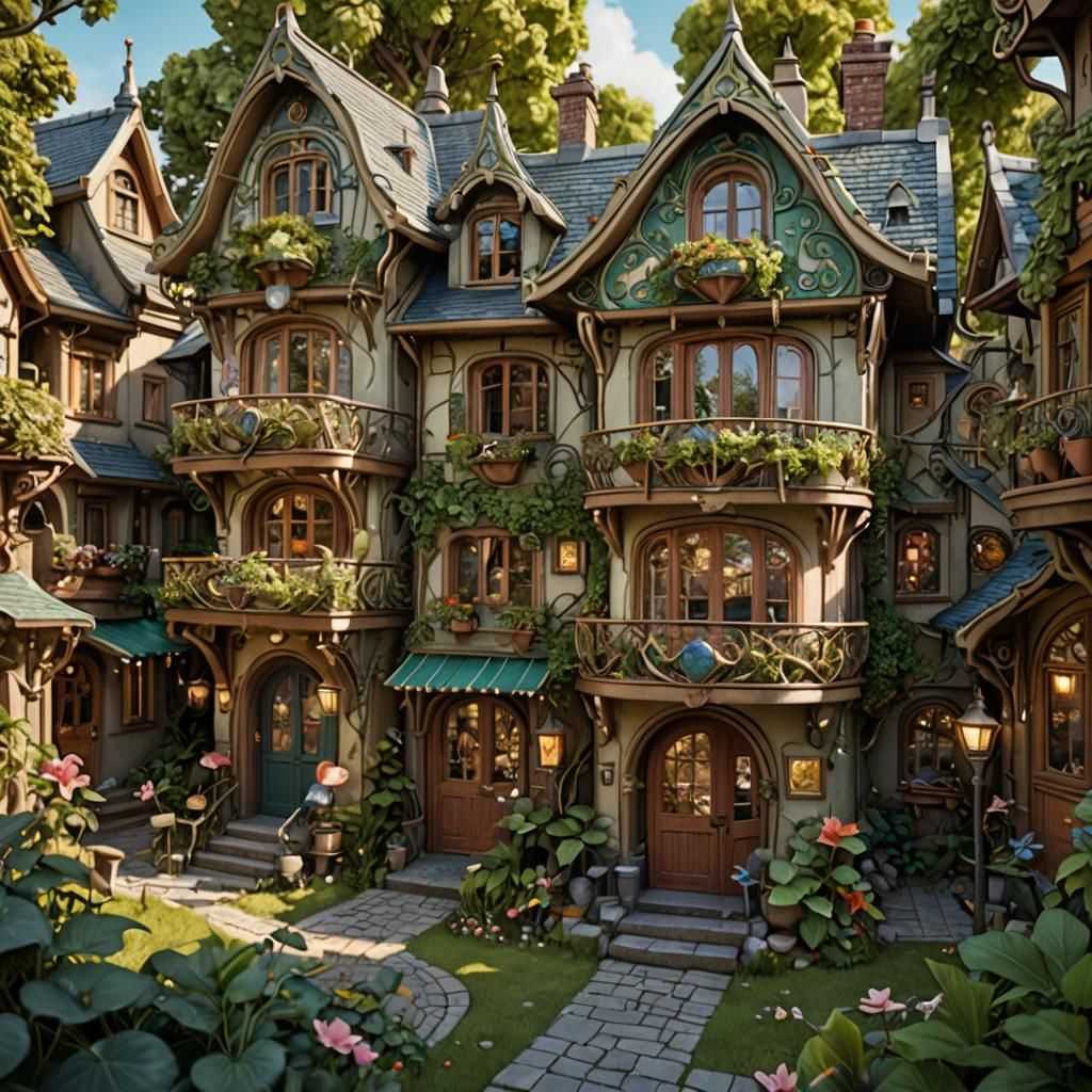 Pixies in an Art Nouveau Village
