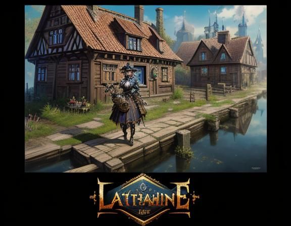Steampunk Anime Woman in Latvian Village