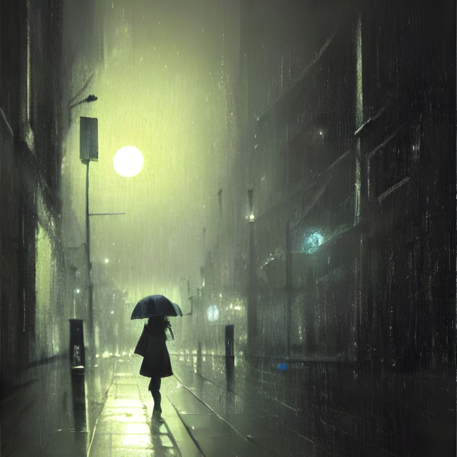 Schoolgirl in Rainy Alleyway, Sinister Style