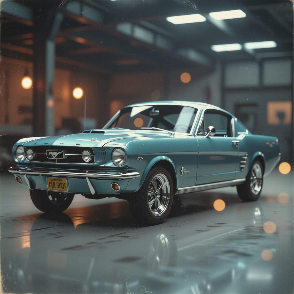 Hyperrealistic H.R. Giger Style Mustang