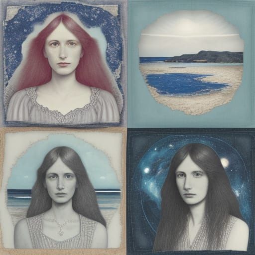 Tear-stained photography collage, mixed-media overlays, ISLA...