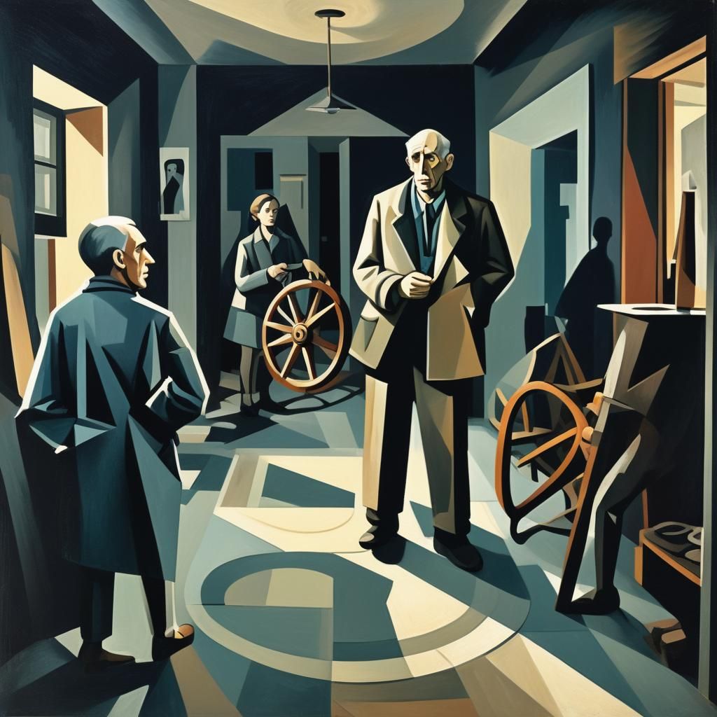 Cubist Winter Apartment with Steering Wheel