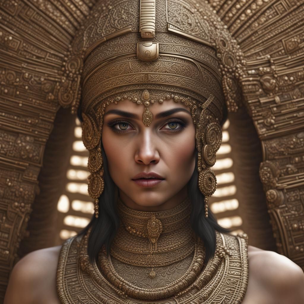 Photorealistic Annunaki Female in Sharp Focus