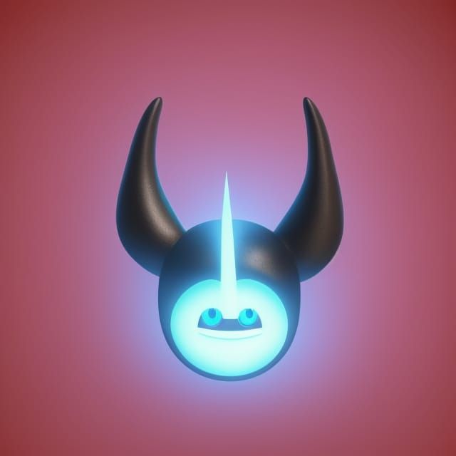 Devil Emoji with Halo in 3D Digital Art