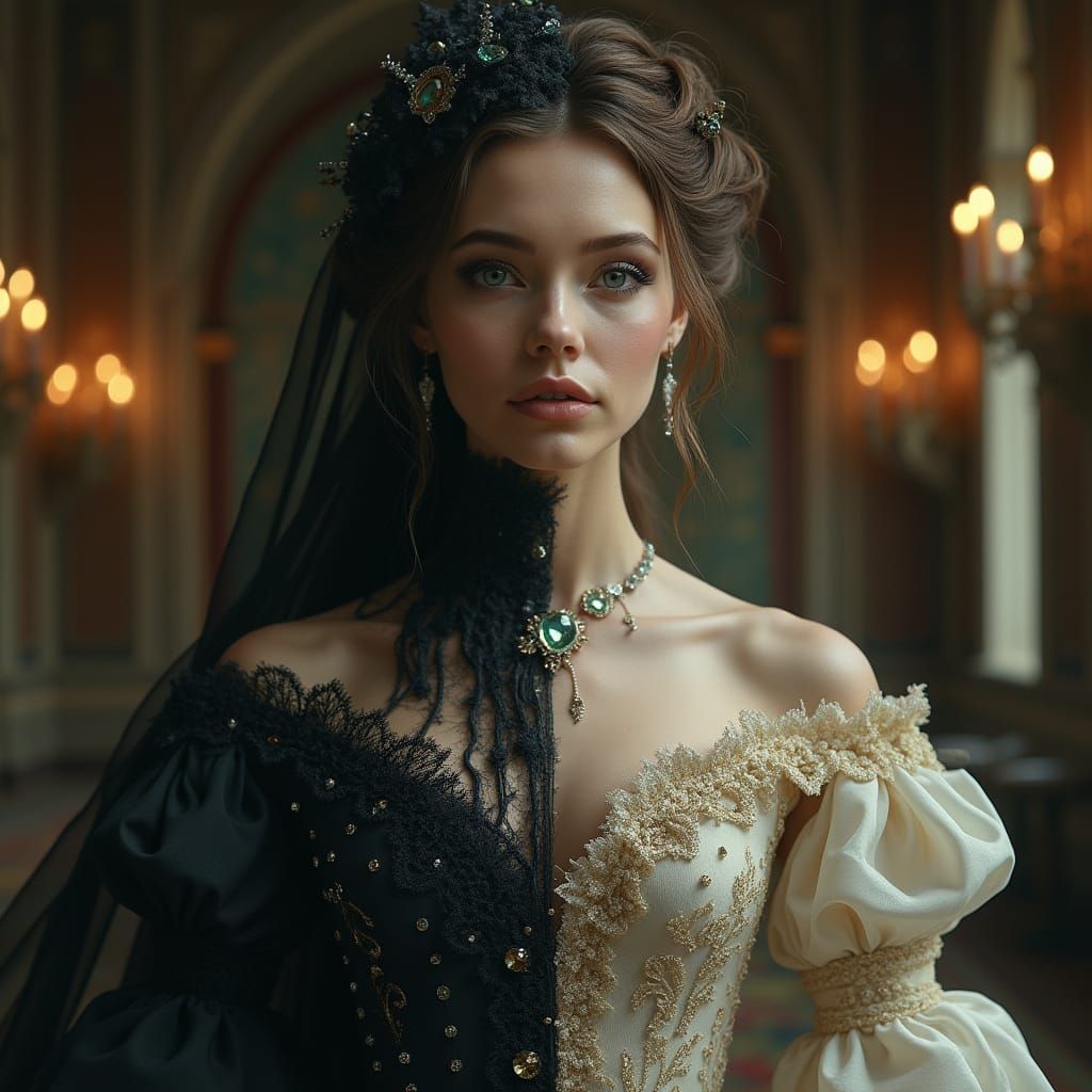 Ethereal Victorian Goddess in Dual Style