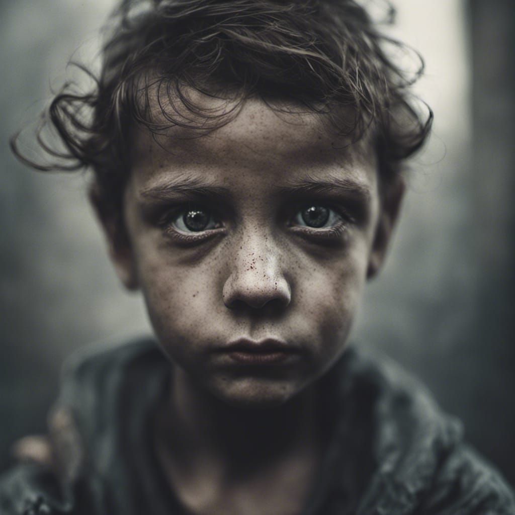 Nightmarish Close-Up Portrait in Ambient Light