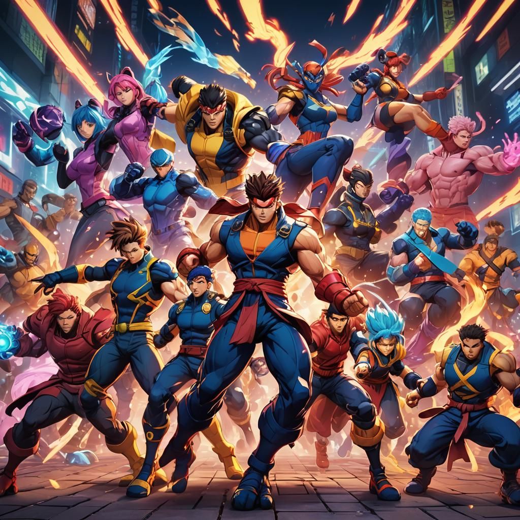 X-Men vs Street Fighter: Anime-Inspired 3D Art