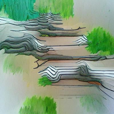 Minimalist Tree Line Art