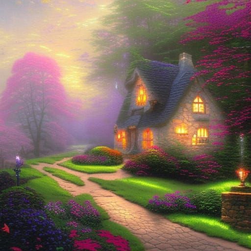 Ethereal Cottage in Hyperdetailed Fantasy Style