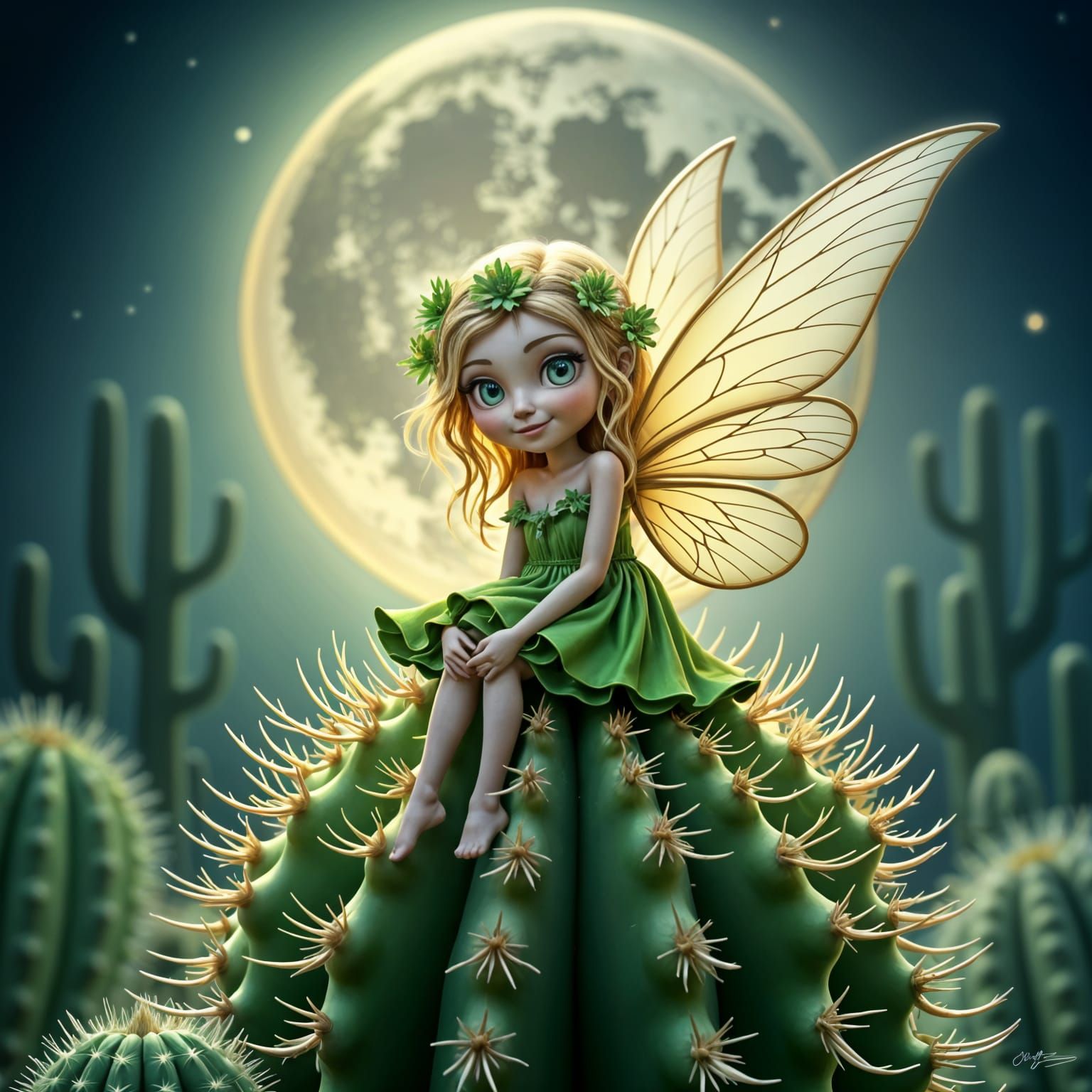 Enchanting Cactus Fairy Generated by AI