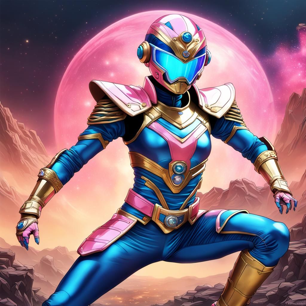 Beetle Super Sentai Heroine in Solarpunk Utopia