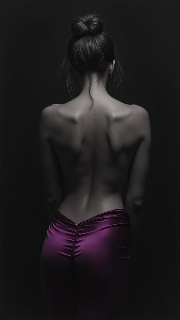 Hyperrealistic Charcoal Drawing of a Woman in Shadow