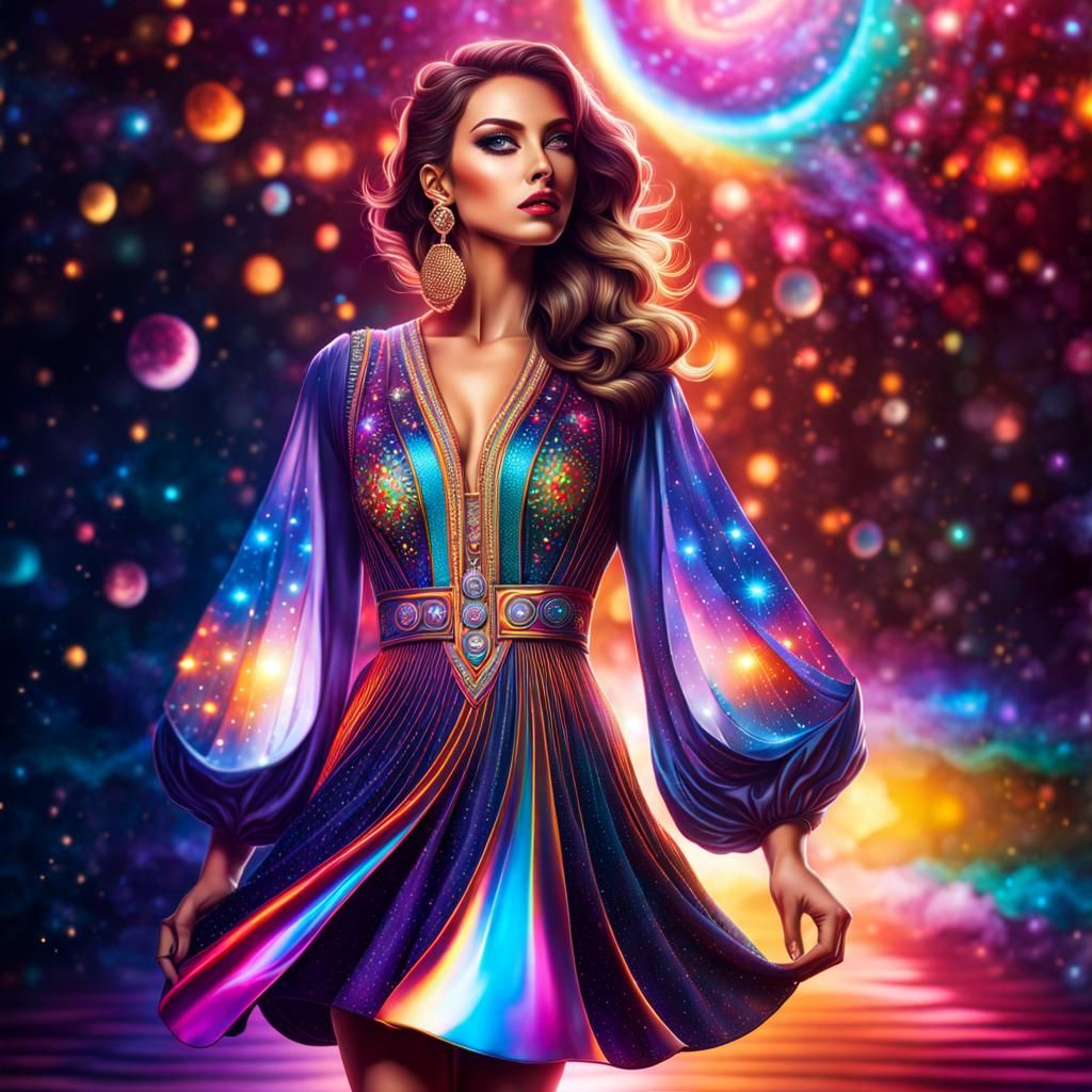 Maximalist Dress in Holographic Cosmic Style