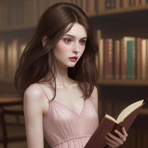 Hyperrealistic Portrait of a Woman Reading