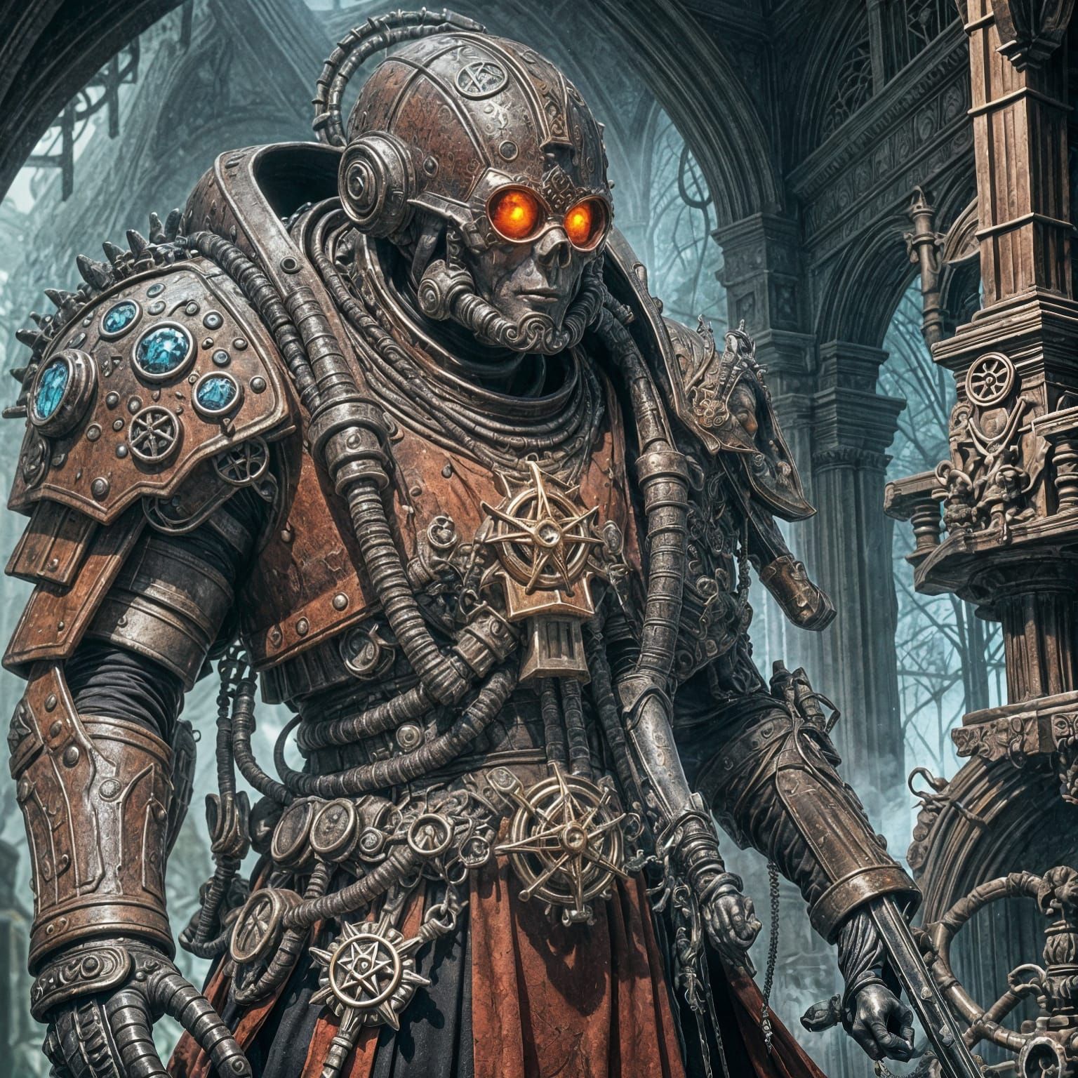 Warhammer 40k Tech-Priest in Wasteland