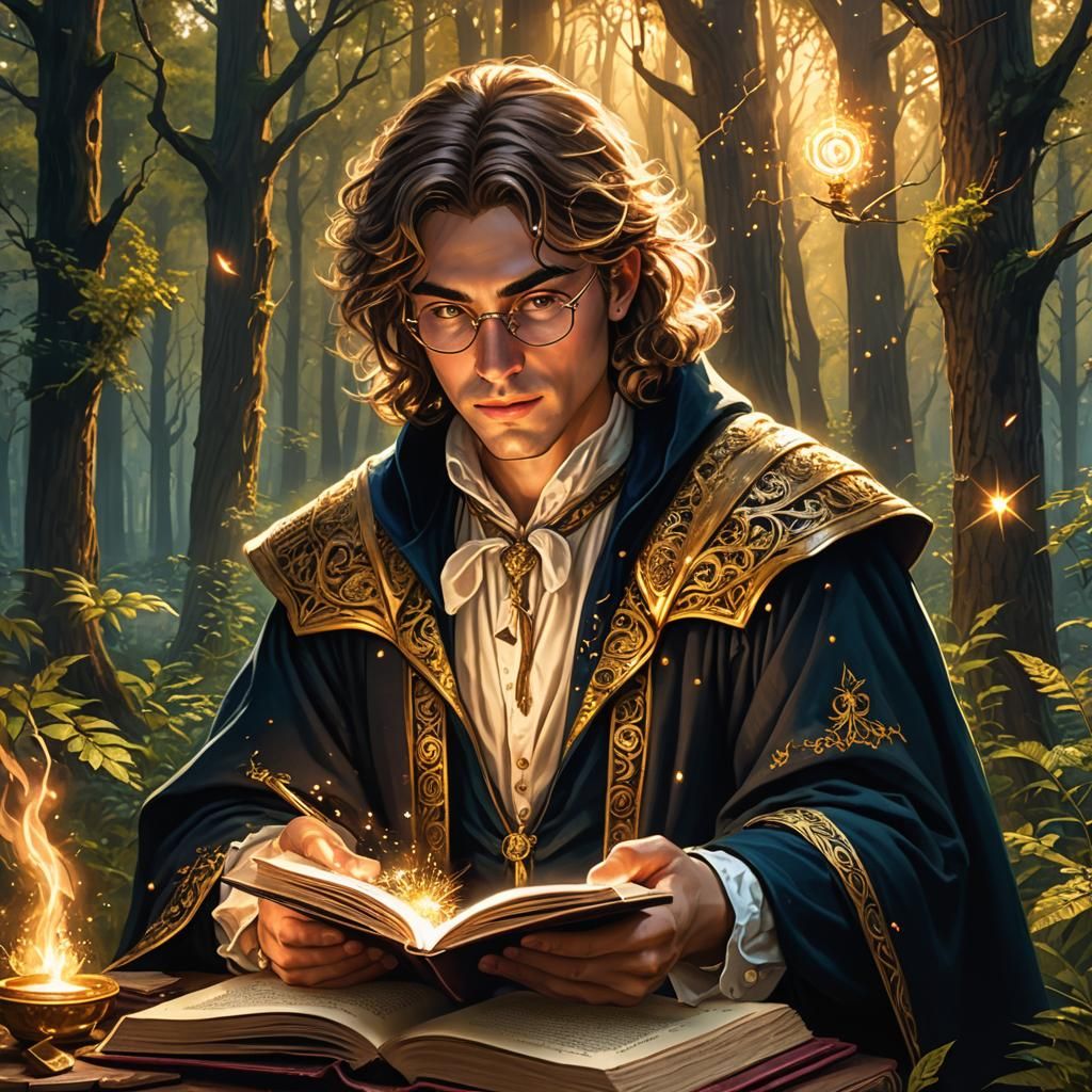 Enchanting Alchemy Wizard Portrait in Golden Hour