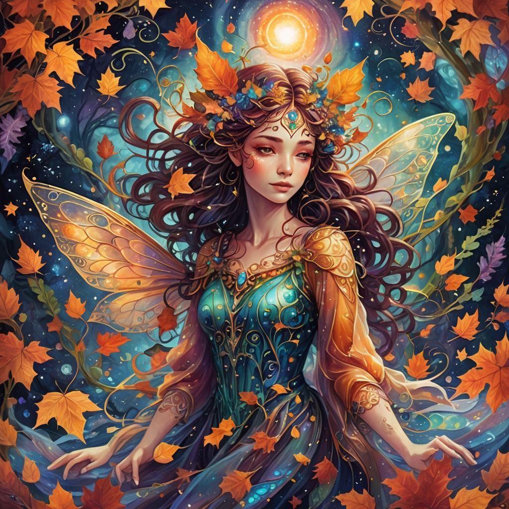 Autumn Fae in Astral Cosmos: Amaringo Style