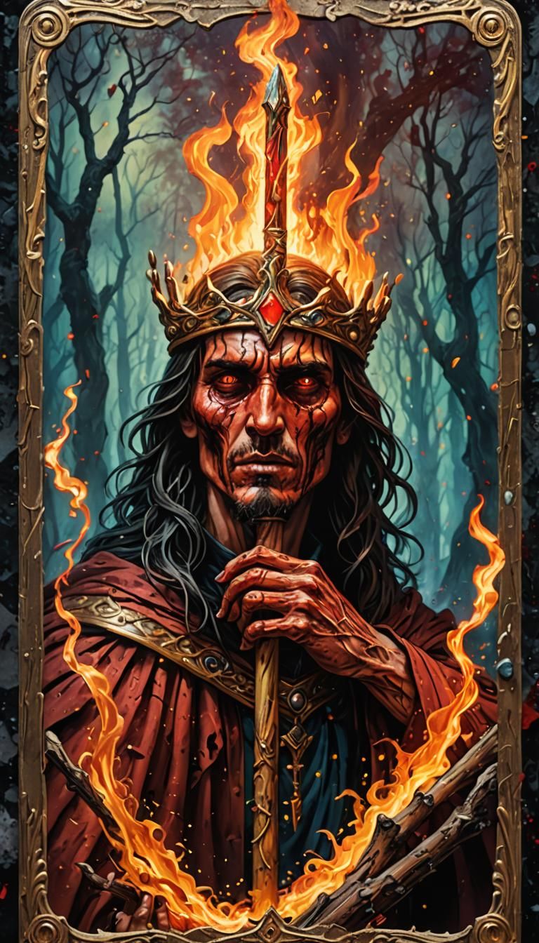 Hyperrealistic Ace of Wands Tarot Card Art