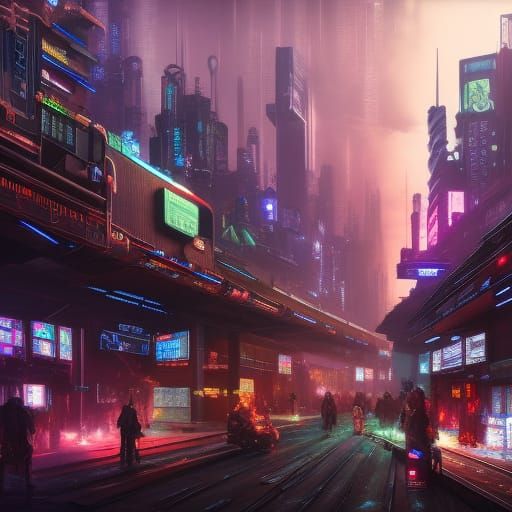Detailed Cyberpunk Market in Unreal Engine 5