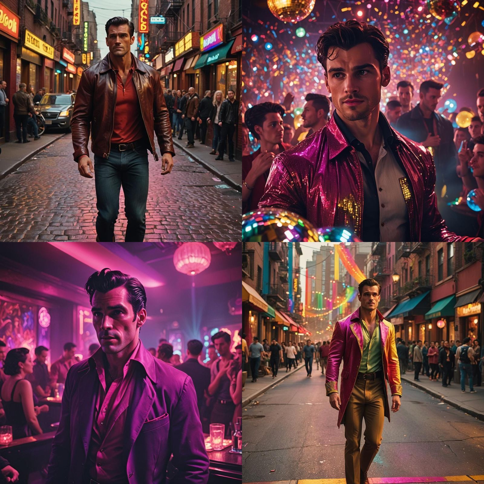 Cinematic Film Still of a Man Exploring a Vibrant World