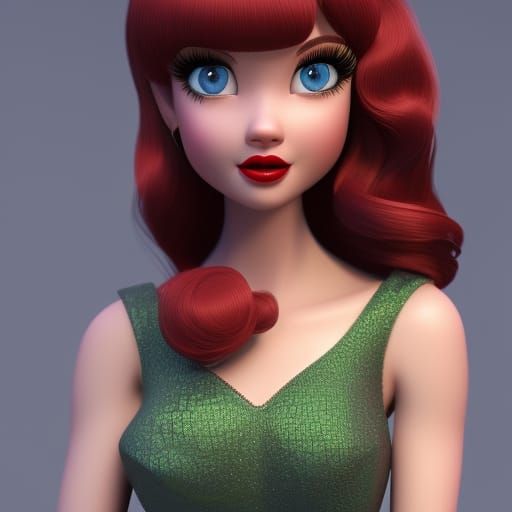 Charming Girl: 3D Digital Art Concept