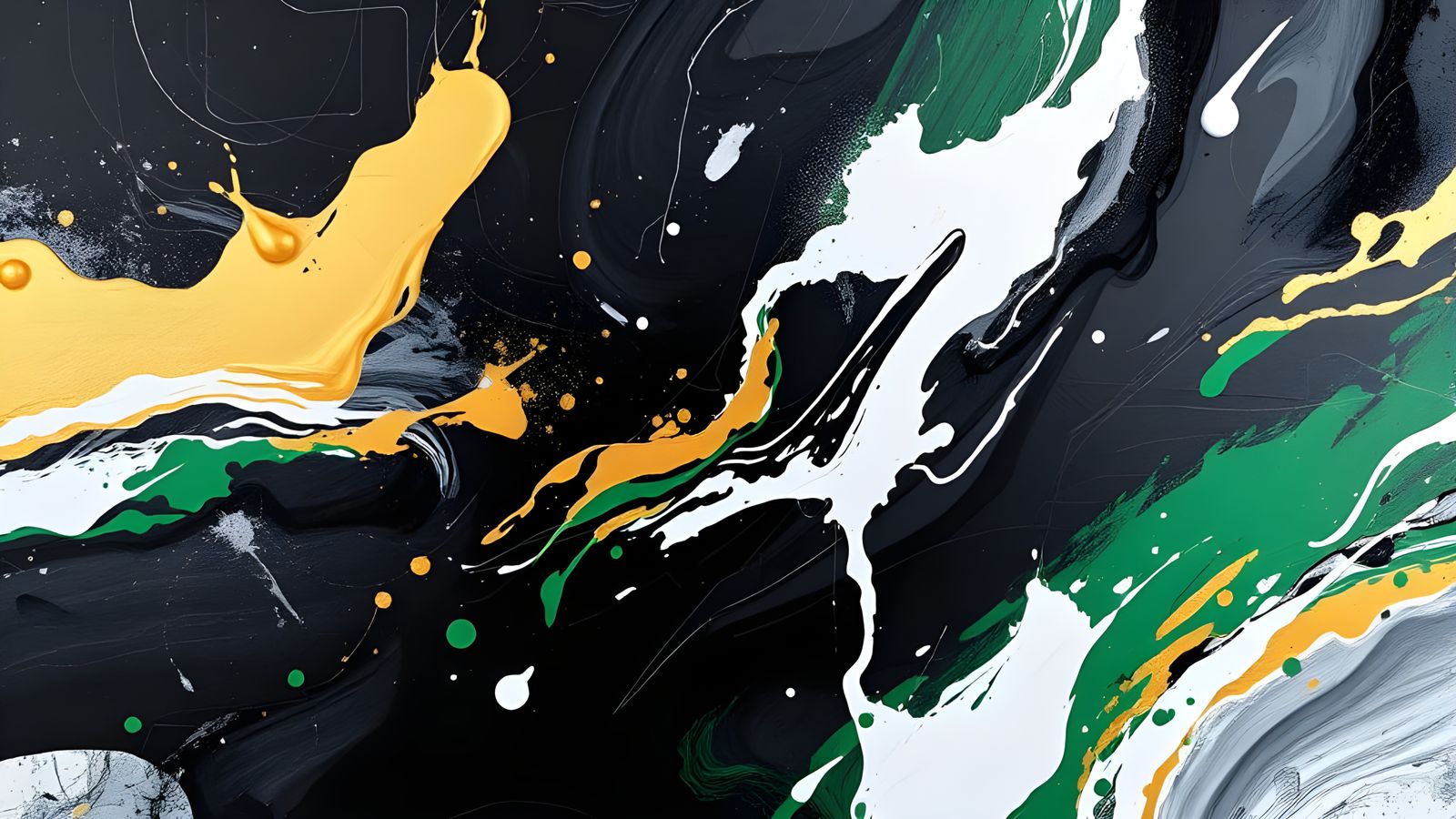 Abstract black, gold oil acrylic painting background wallpap...