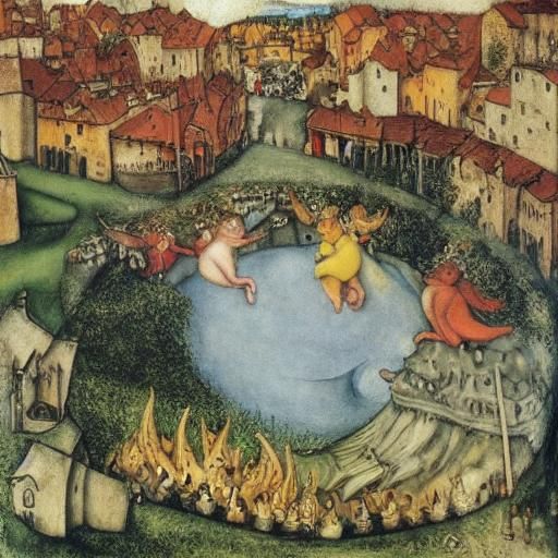 Mice Rise Over City: A Whimsical Art Piece