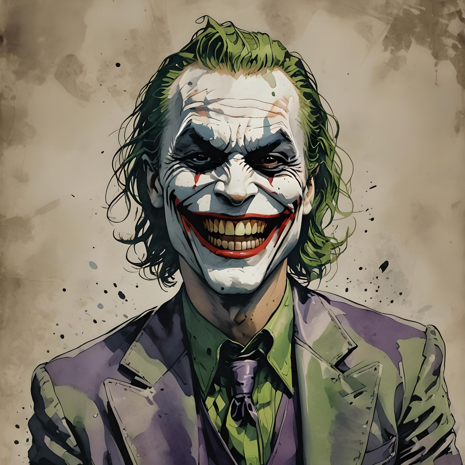 The Joker Laughing: An AI Generated Image