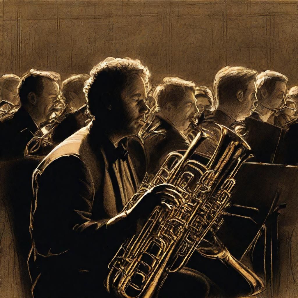 Orchestra View: Detailed Realism Drawing in Chiaroscuro