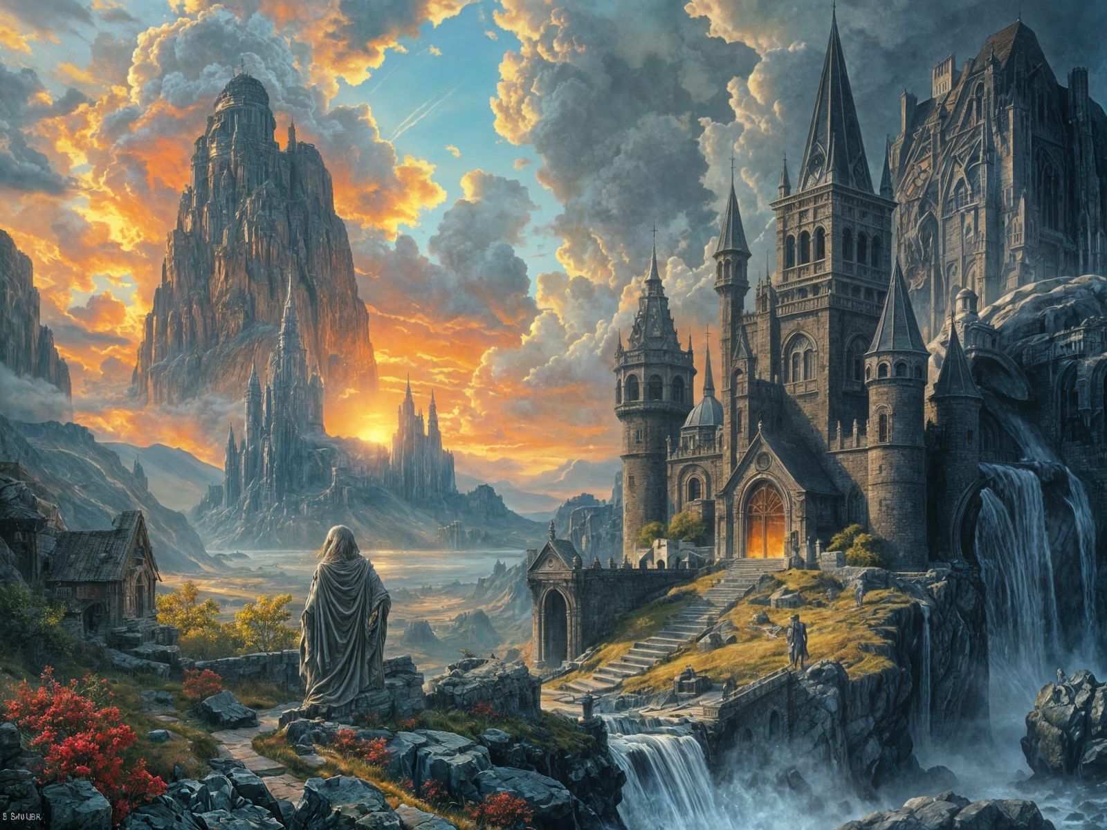 Ethereal Fantasy Landscape in Dark Art Style