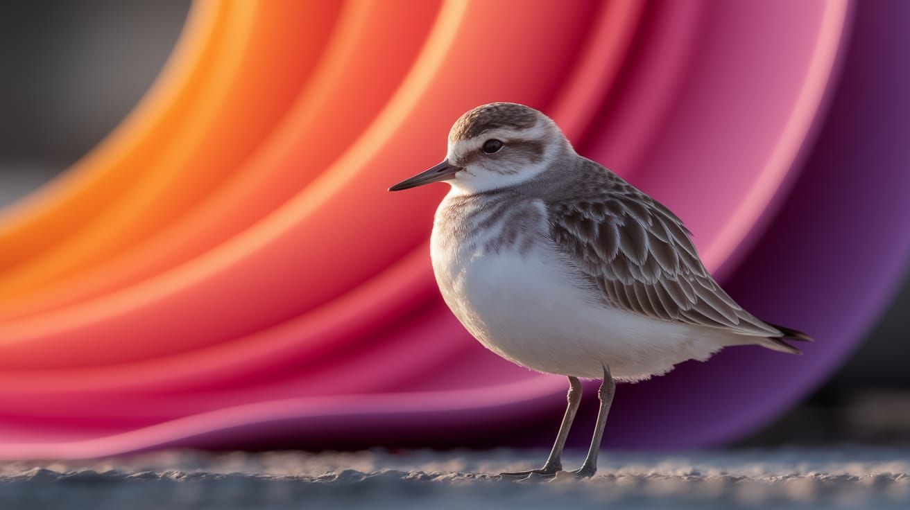 Majestic Sandpiper with Vibrant Colors in Splash Art