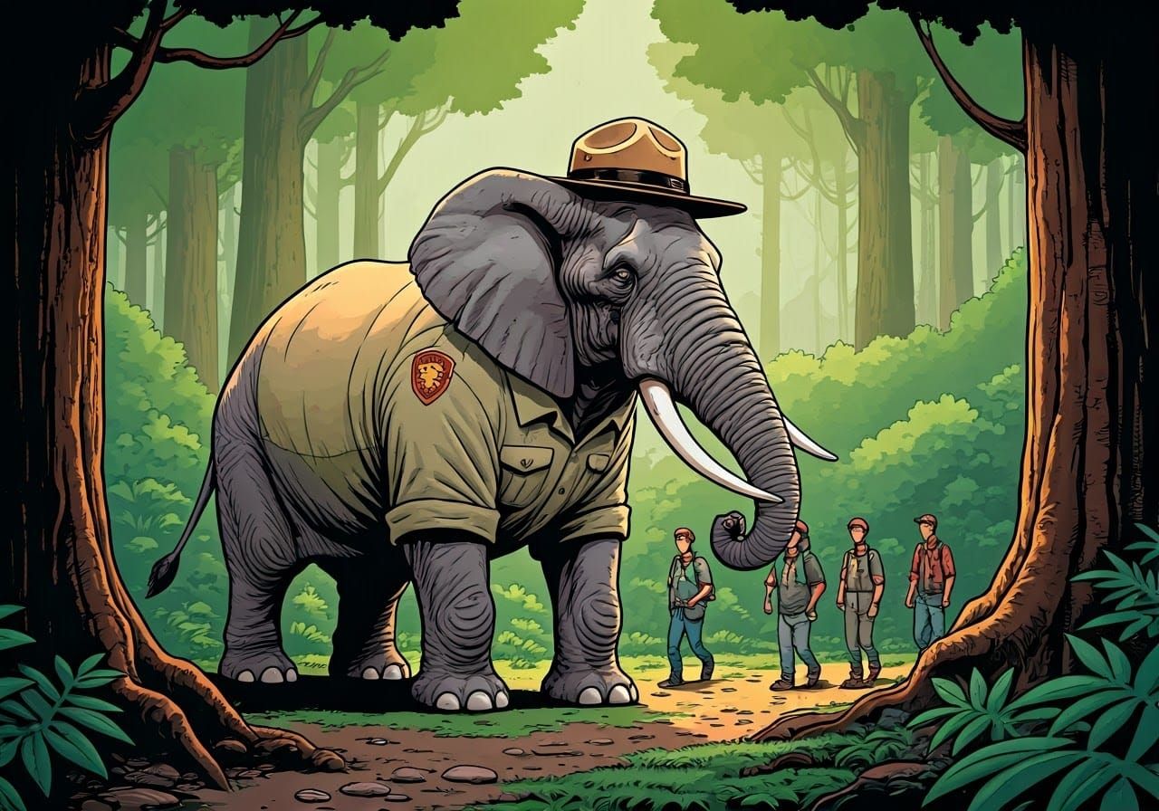 Elephant Park Ranger Leads Forest Hike