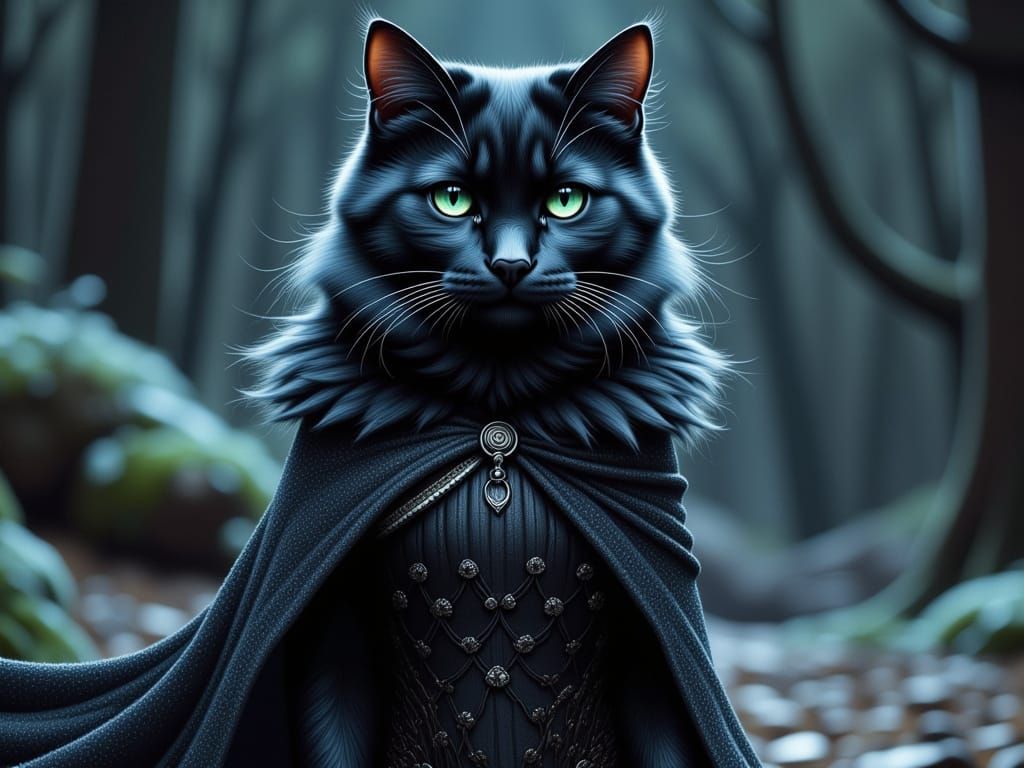 Captivating Cat-Woman Nyx in Futuristic Sci-Fi Style