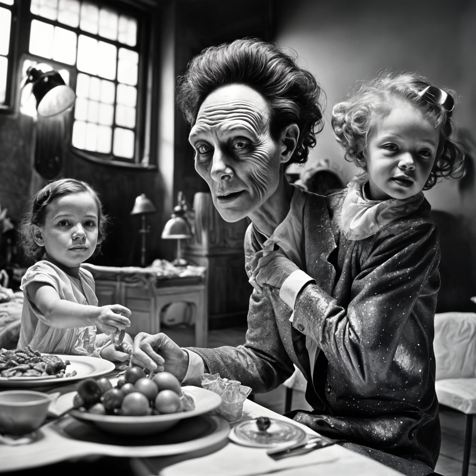 Creepy Hyperrealistic Couple Portrait in Alien Setting