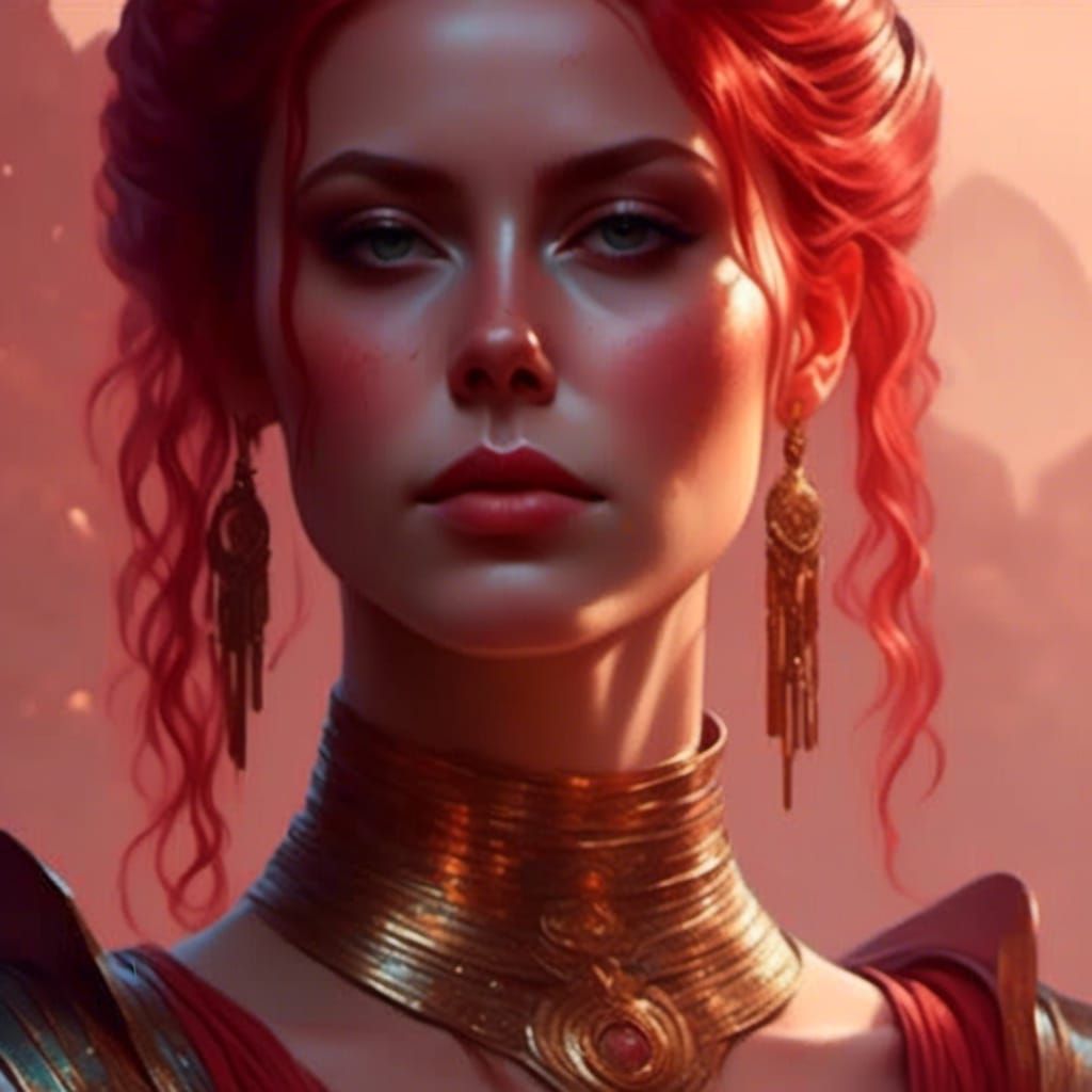 Jedi Woman Portrait with Iridescent Scales