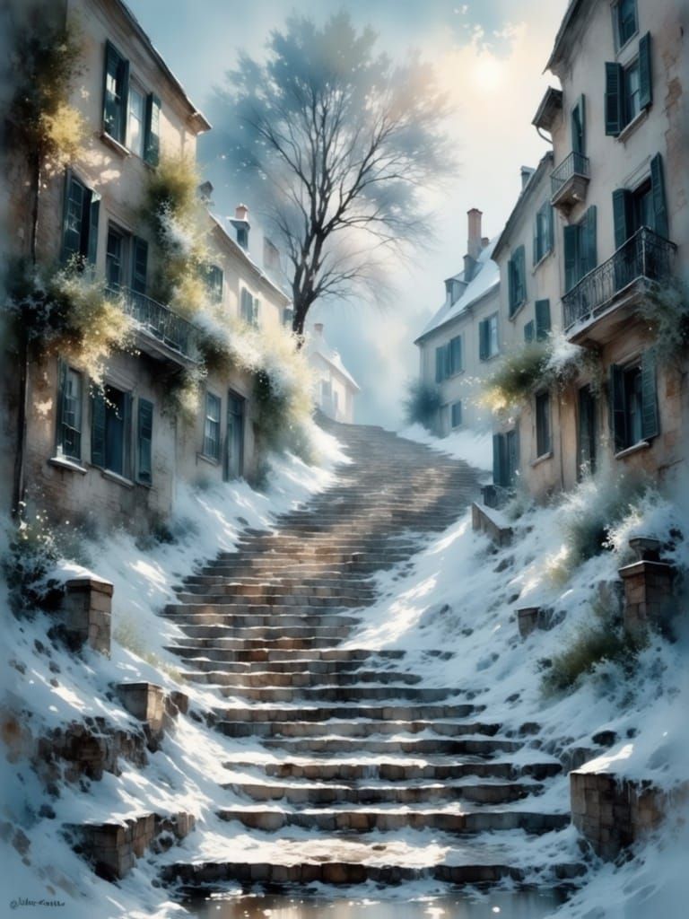 Whispers of a Fading Blizzard in an Ethereal Landscape