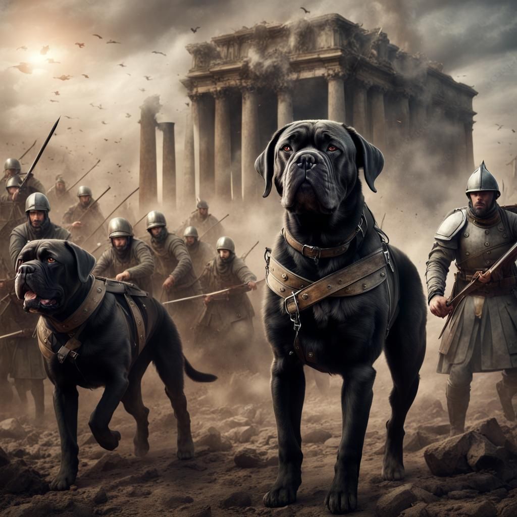 Cane Corso Dog Joins Roman Soldiers in Battle