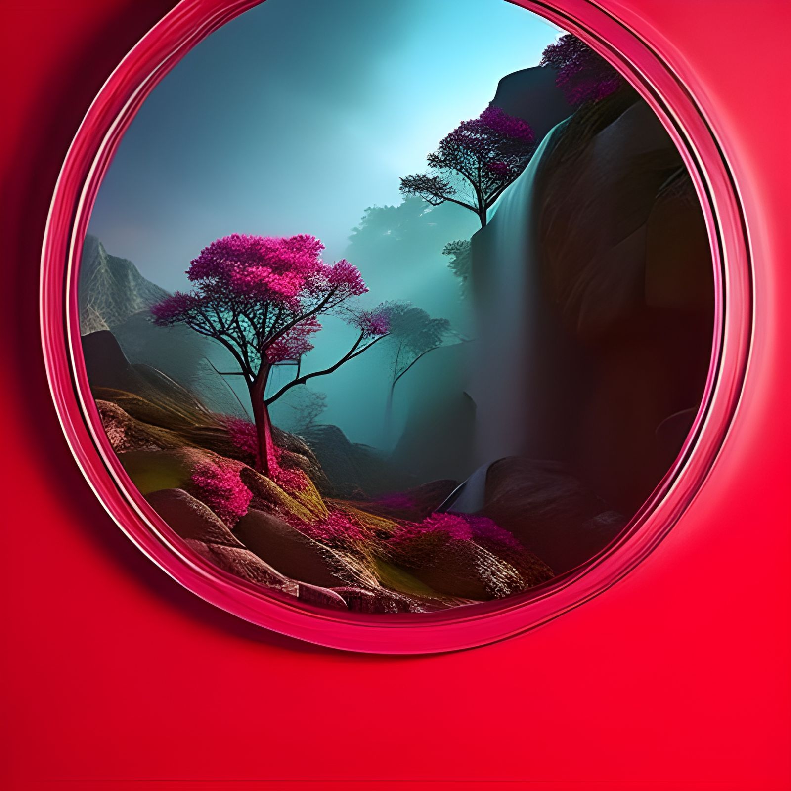 Neon Cherry Blossoms in Cyberpunk Style