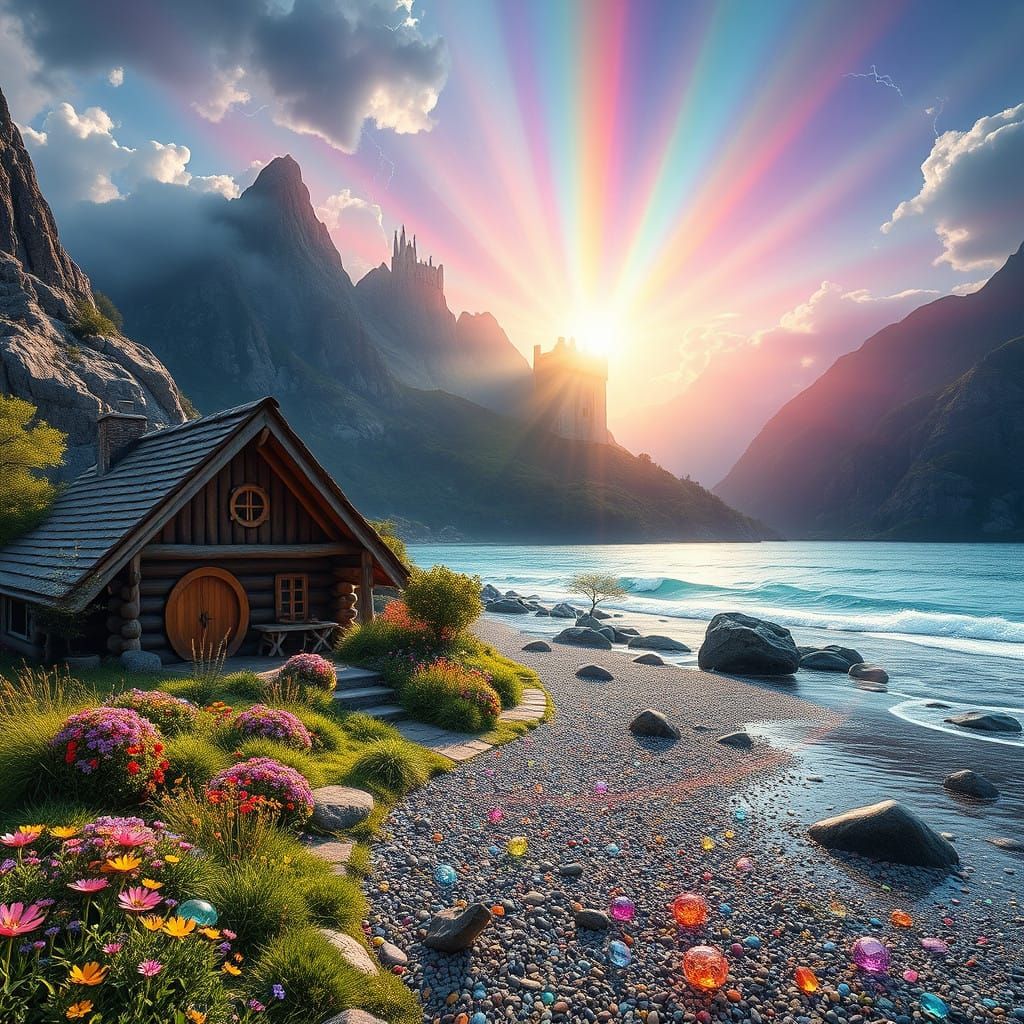 Serene Earth-Sheltered Log Cabin Amidst Majestic Mountains a...