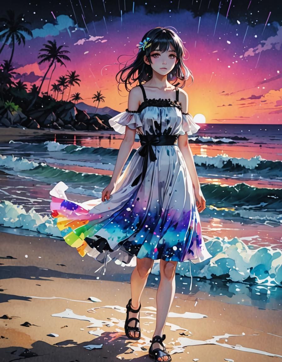 "At the Beach, The Seashore Background" High Contrast, Water...