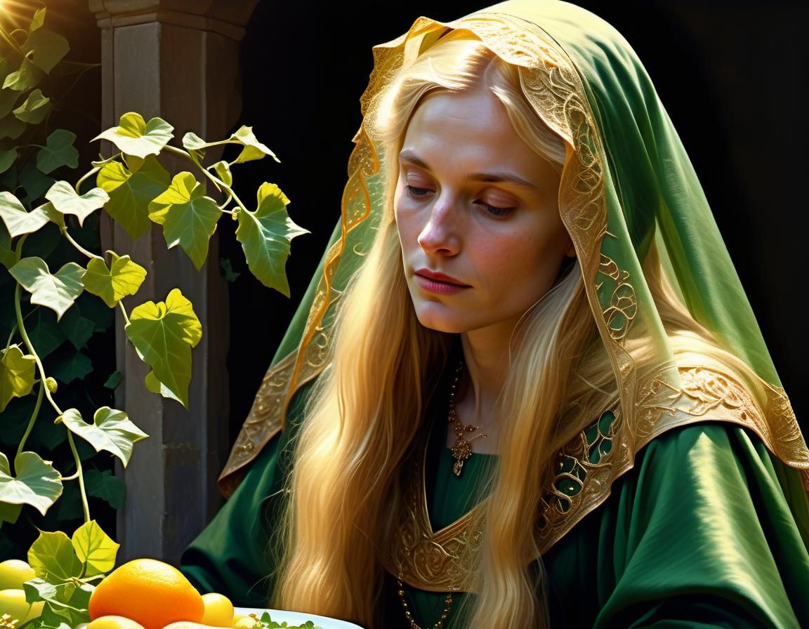 Renaissance Woman in Divine Chiaroscuro Lighting