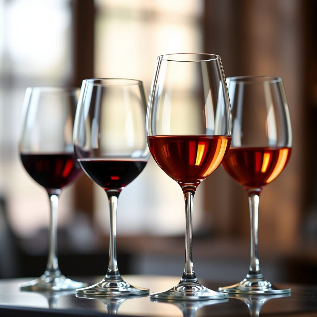 Elegant Wine Glasses in Soft Focus