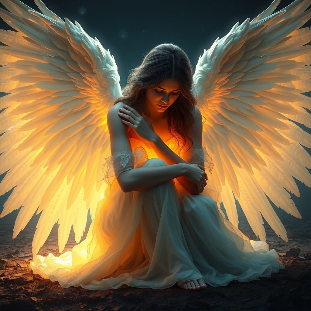 Ethereal Angel in Art Nouveau Style