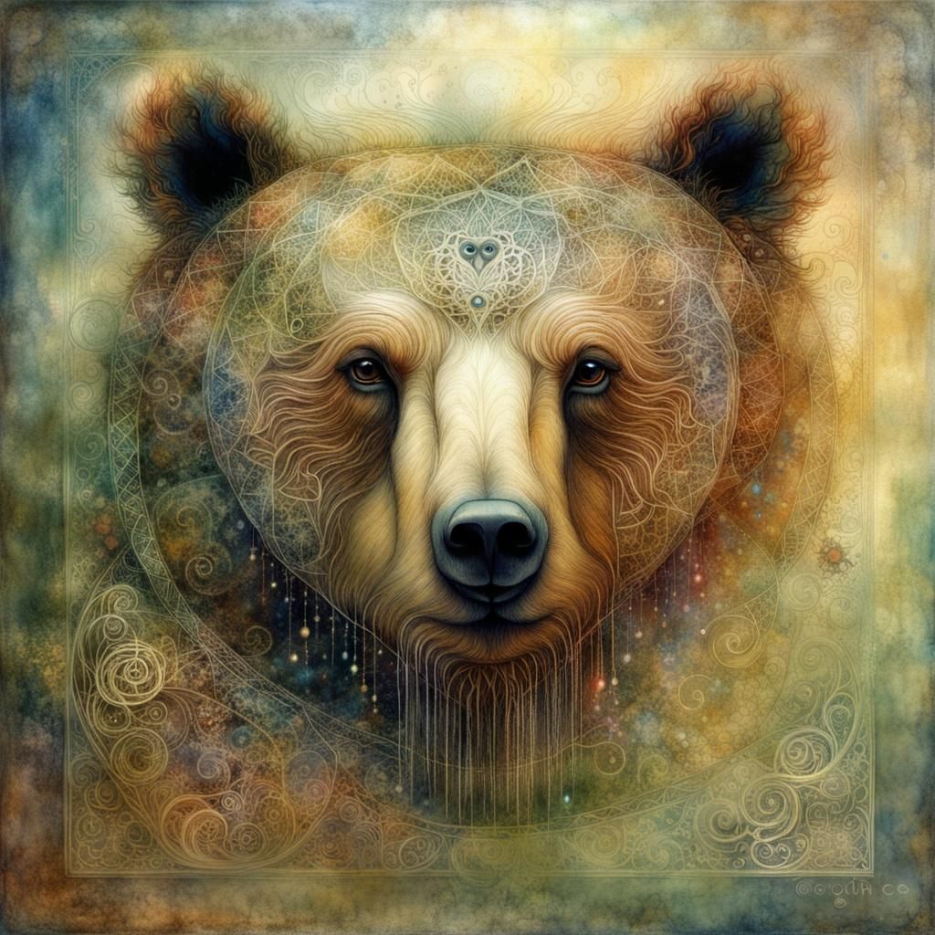 Ethereal Stardust Bear with Fractal Details