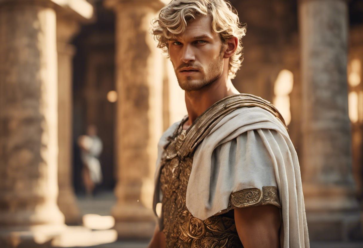 Young Blonde Man in Roman Tunic: Fantasy Concept Art
