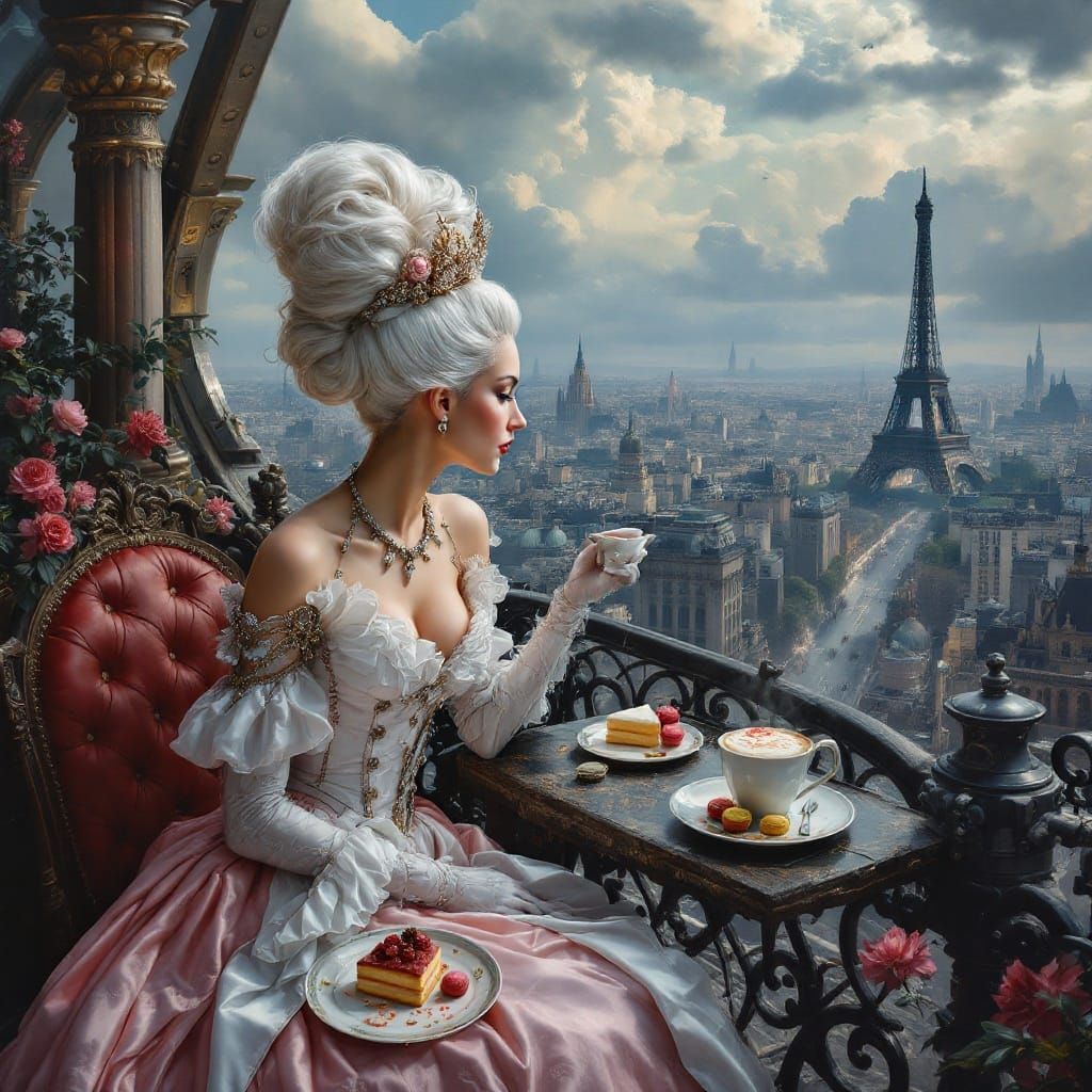 Belle Époque Queen in Futuristic Parisian Ruins