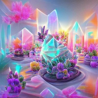 Glowing Pastel Crystal Garden in 8K 3D